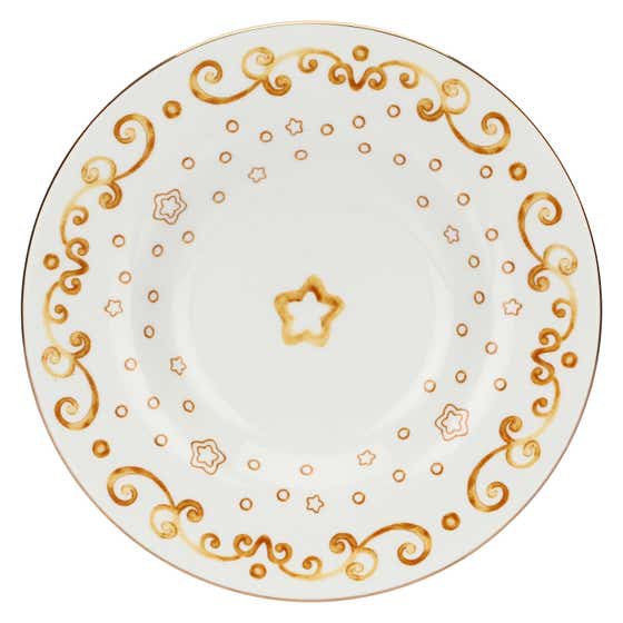 Piattino tondo in porcellana con candela Thunland