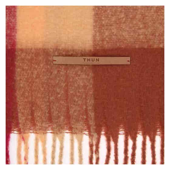 Sciarpa in poliestere a quadri con frange