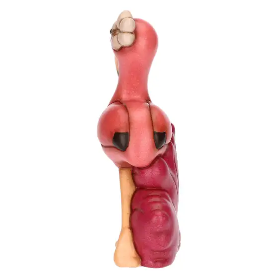 Fenicottero Rose con fiore in ceramica, grande Thun