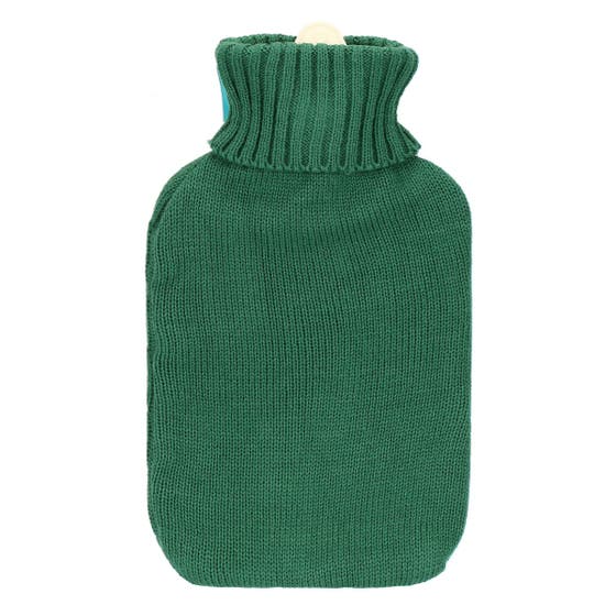 Boule acqua calda con cover in tricot jaqard AbbracciAMI, verde