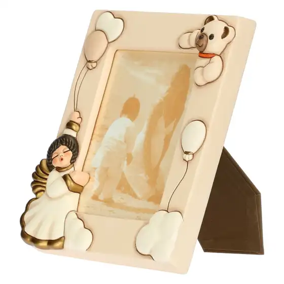 Portafoto Angelo con Teddy in ceramica Thun