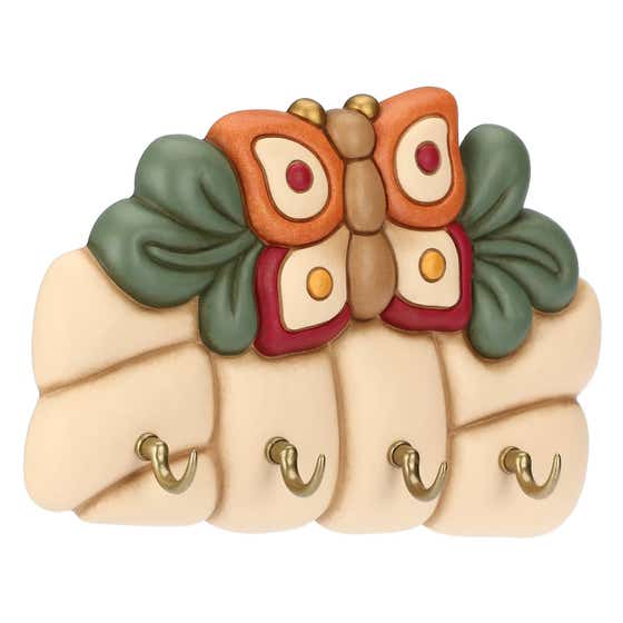 Appendichiavi con 4 ganci in ceramica AbbracciAMI