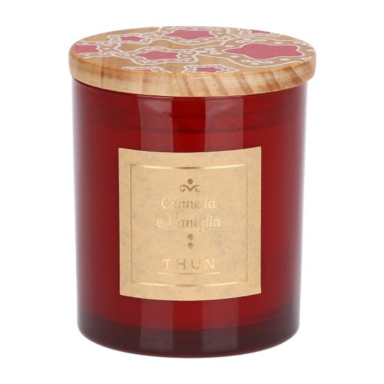 Candela con tappo decorato, rossa