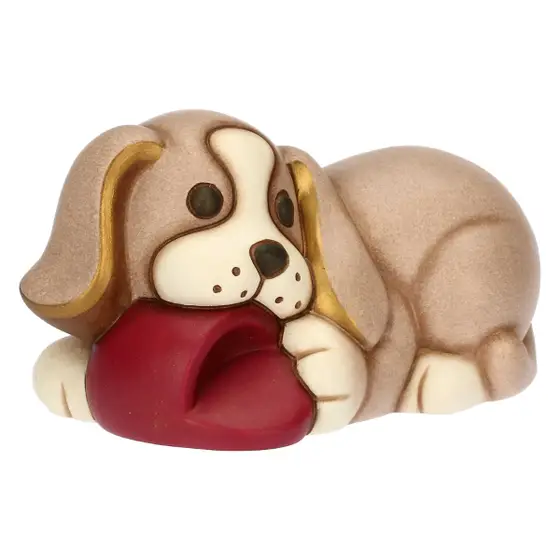 Cane Todo con pantofola in ceramica, medio Thun