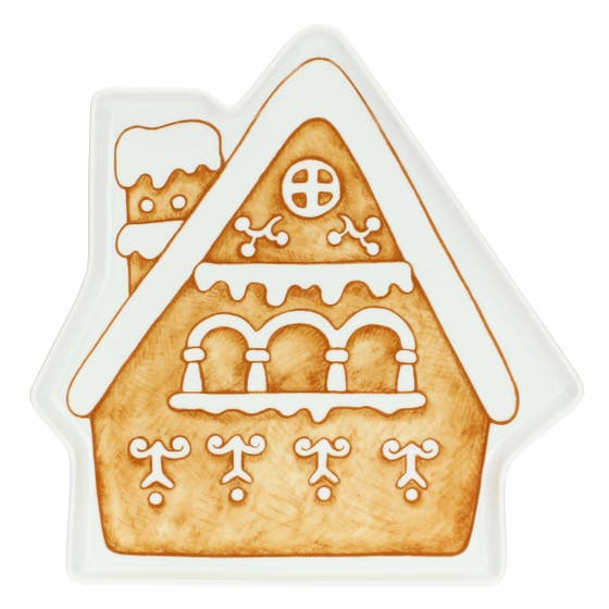 Piatto a forma di casetta in porcellana Thunland