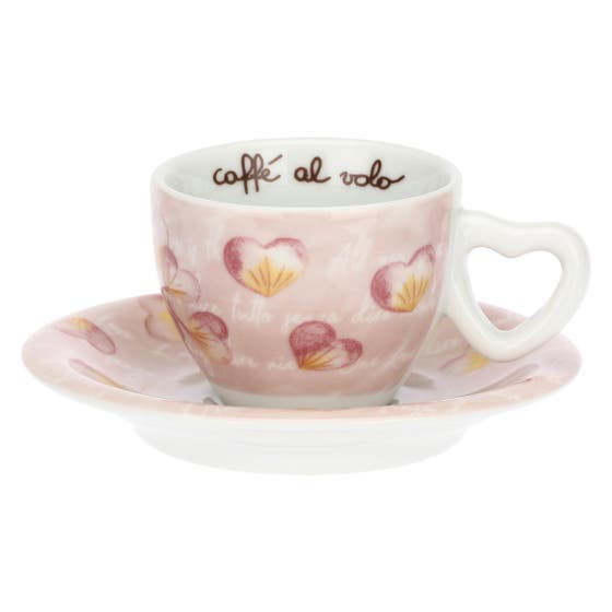 Set 6 tazzine espresso Cuori in fiore
