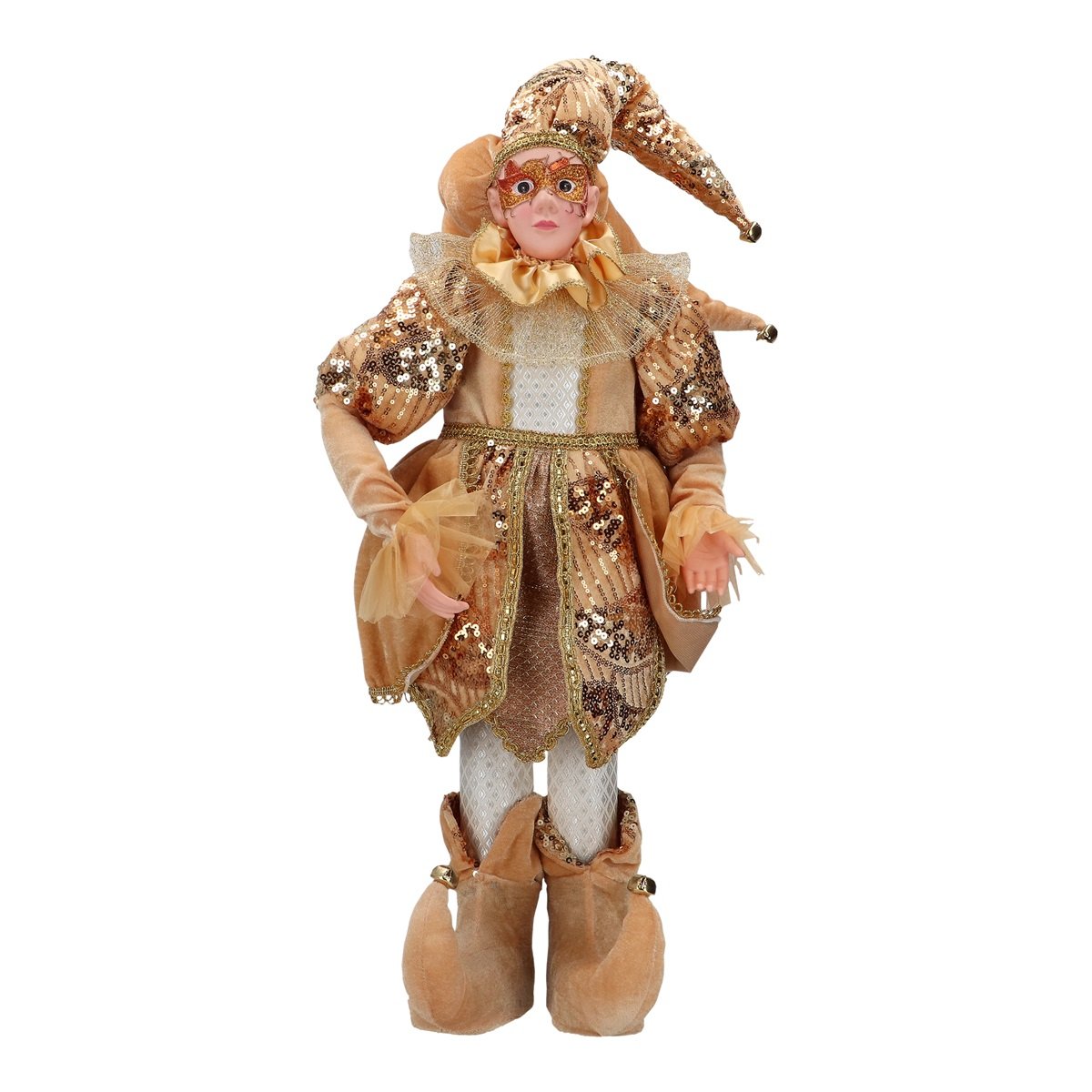 elfo di natale in piedi oro h 75 cm