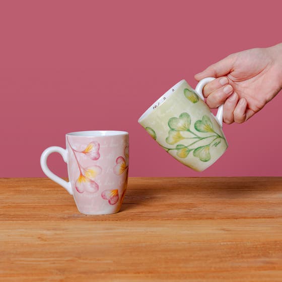 Set 2 Mug Cuori in fiore