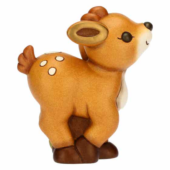 Cerbiatto Amy con fiore in ceramica, grande