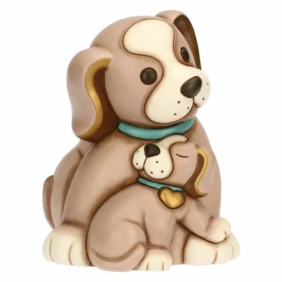 Coppia cani Todo papà e cucciolo in ceramica Thun