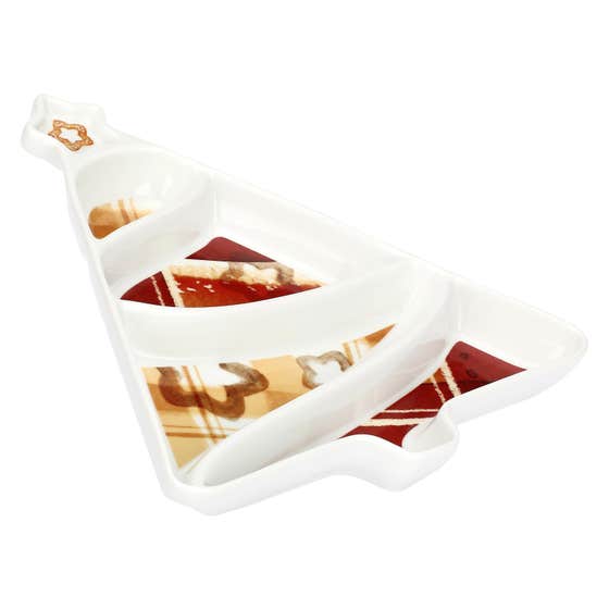 Antipastiera a forma di albero di Natale in porcellana Thunland