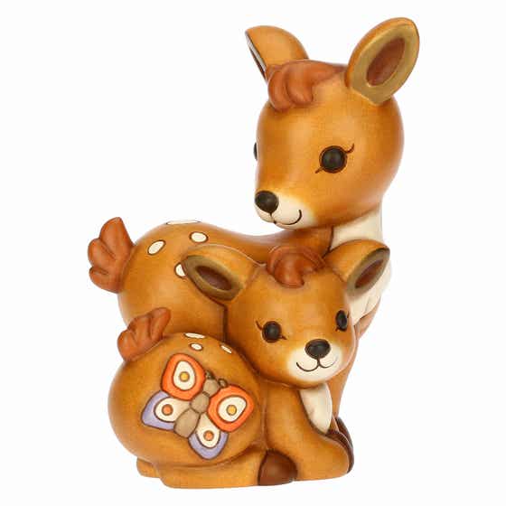 Coppia cerbiatto Amy con farfalla AbbracciAMI