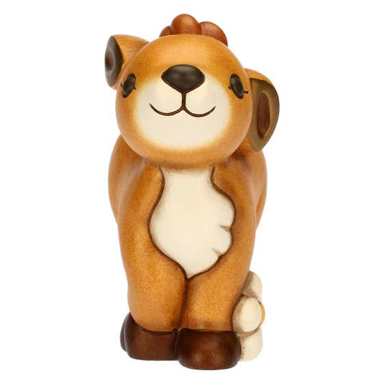 Cerbiatto Amy con fiore in ceramica, grande