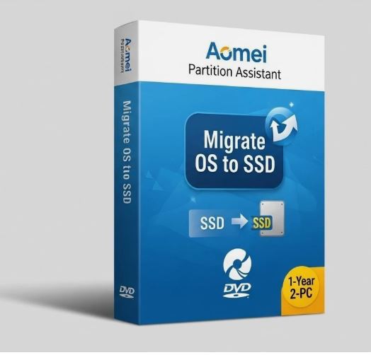 AOMEI Partition Assistant | Migrate OS to SSD | 1-Year 2-PC 