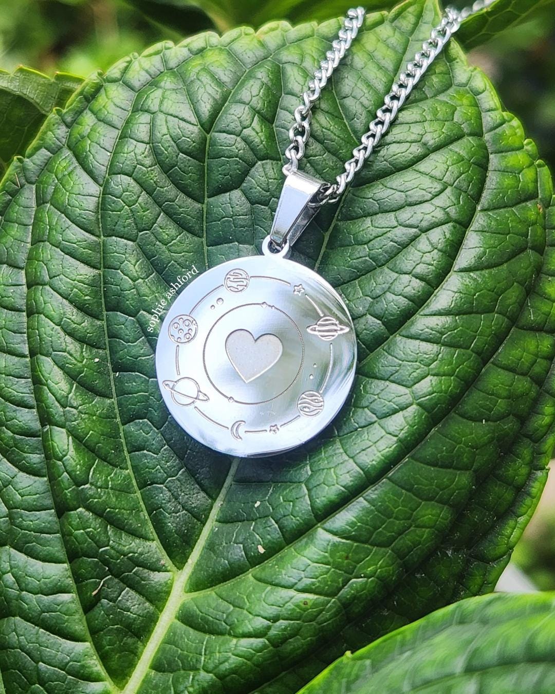 "You Are My Universe" Heart Planets Stainless Steel Pendant Necklace