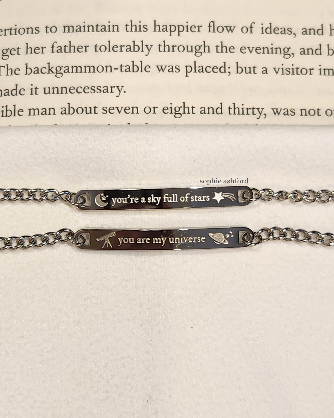 You Are My Universe + You're A Sky Full of Stars Friendship Bracelet Set | CP-Inspired Engraved Bracelet Design