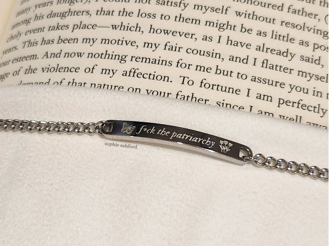F*ck the Patriarchy | TS Engraved Bracelet Design, Perfect Gift for Friends & Family, Music Artist Themed Jewelry
