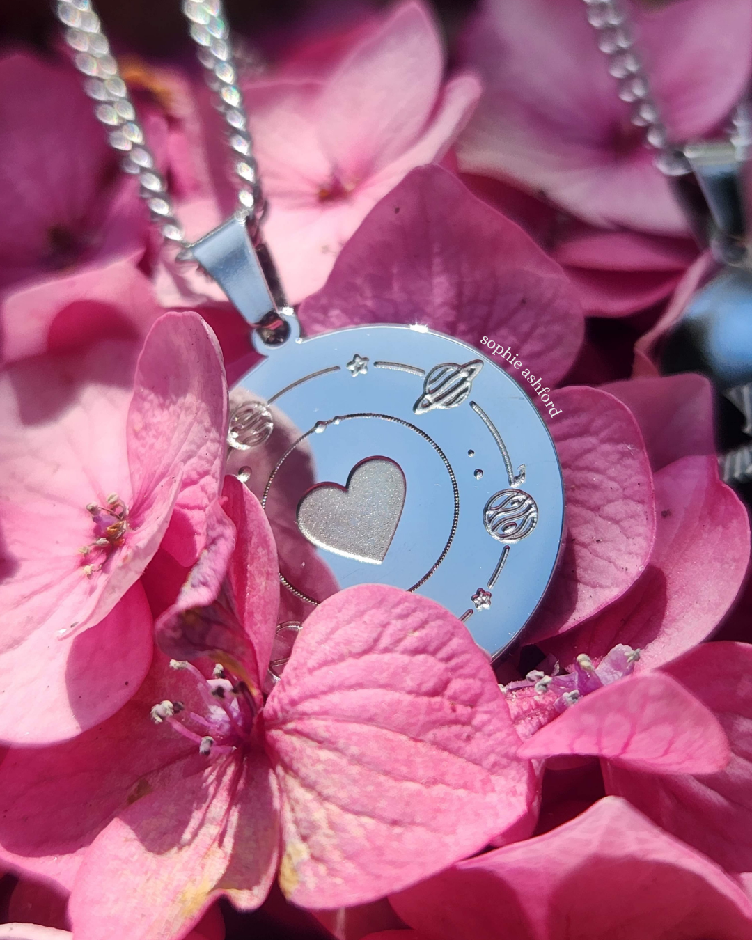 "You Are My Universe" Heart Planets Stainless Steel Pendant Necklace