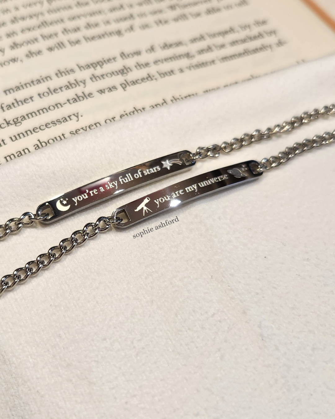 You Are My Universe + You're A Sky Full of Stars Friendship Bracelet Set | CP-Inspired Engraved Bracelet Design