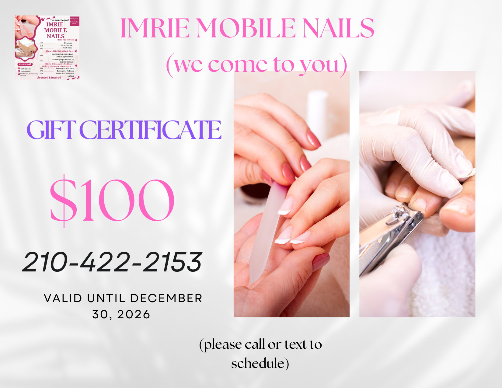 Imrie Mobile Nails Gift Certificate