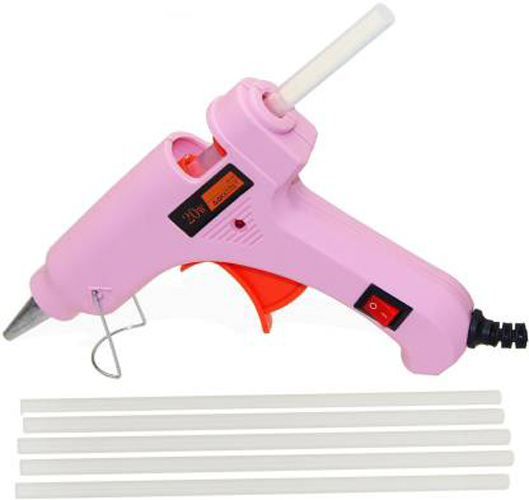 Pink Hot Glue Gun with Glue Sticks