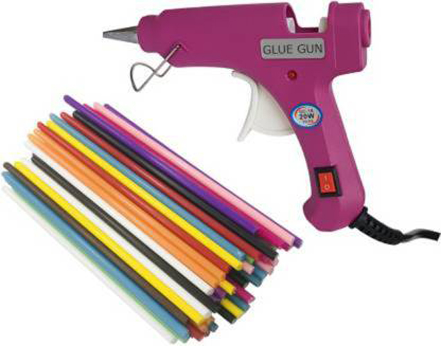 Hot Glue Gun with Colored Glue Sticks