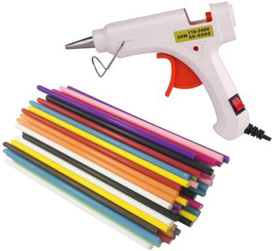 Hot Glue Gun with Colored Glue Sticks