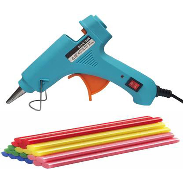 Hot glue gun with glue sticks