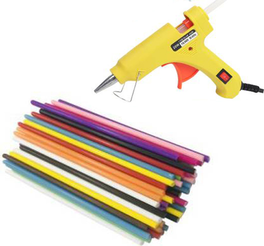 Hot Glue Gun with Colorful Glue Sticks