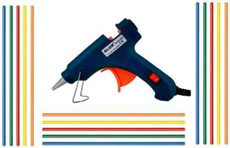 Hot Glue Gun and Colored Glue Sticks