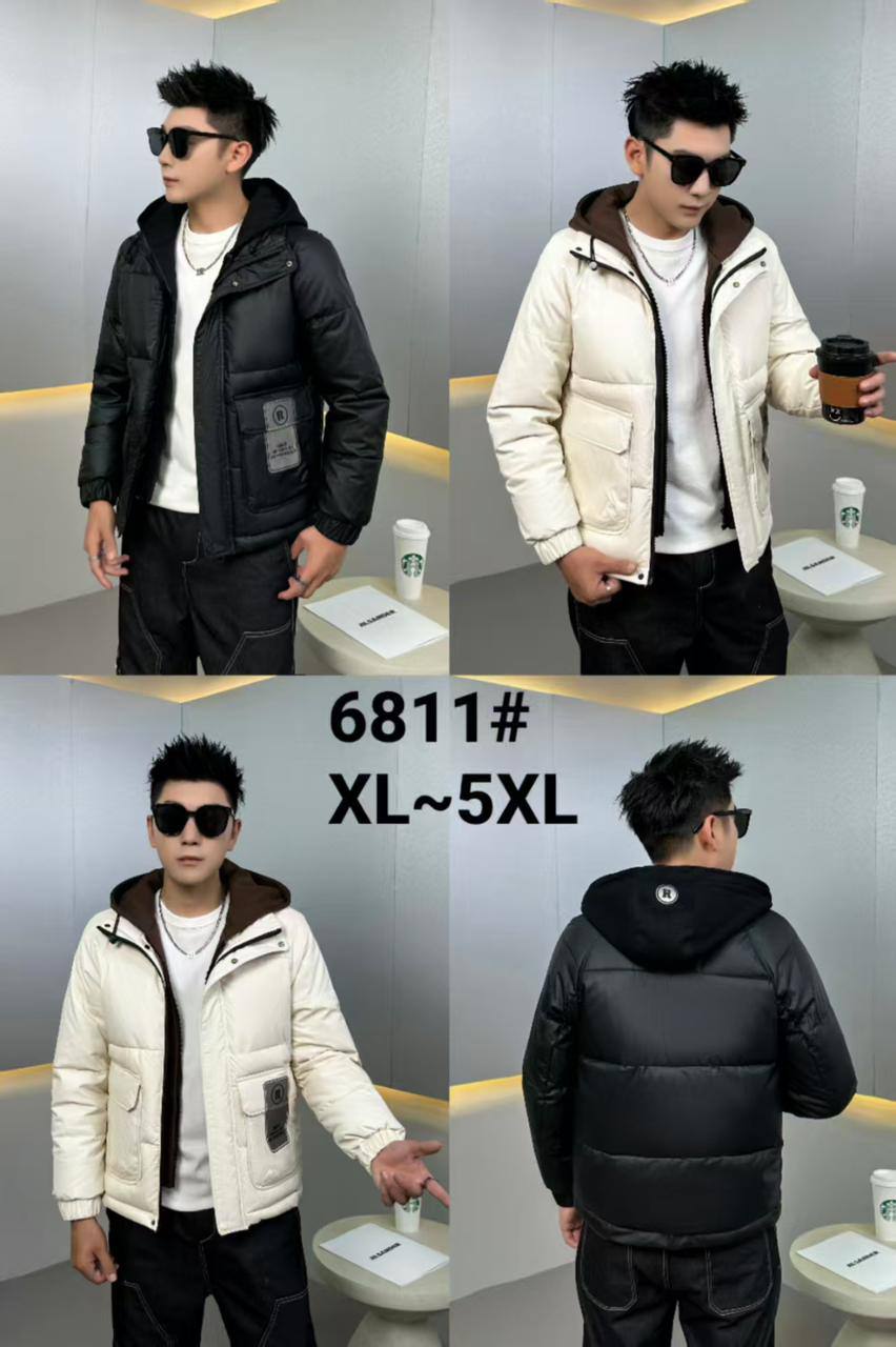 Men's Two-Tone Hooded Winter Jacket