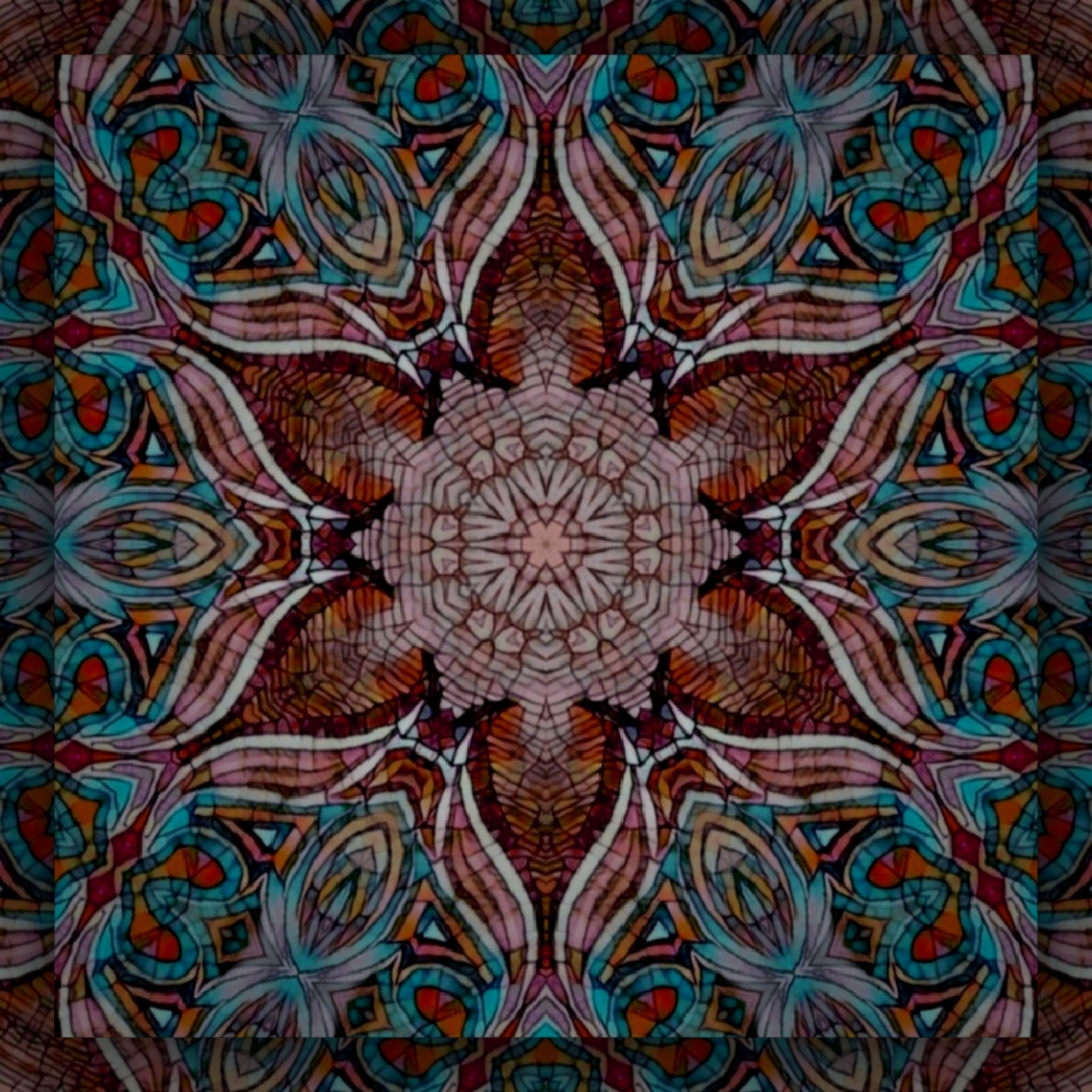 Handcrafted Mandala Stained Glass Panel