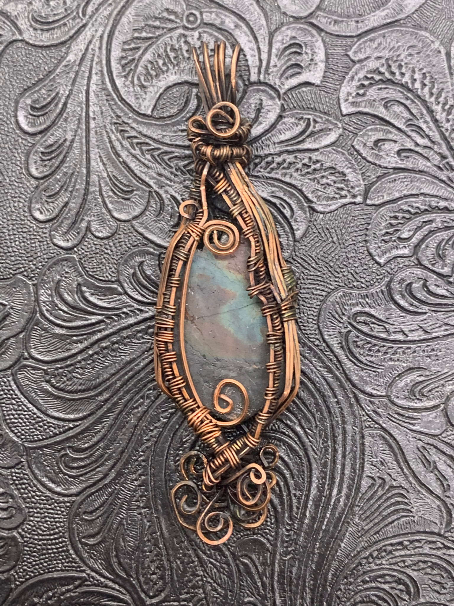 Handcrafted Copper Wire Wrapped Pendant