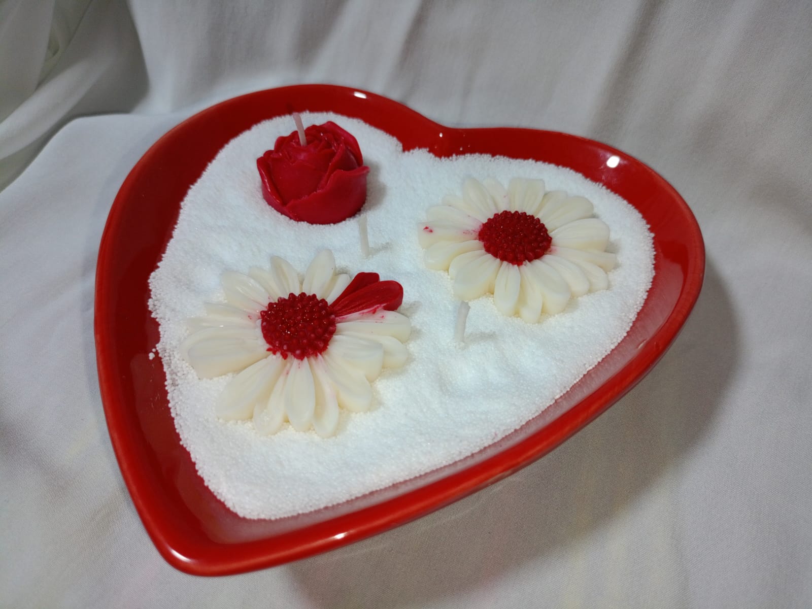 Molde Corazón, adornos flores en cera.💝 