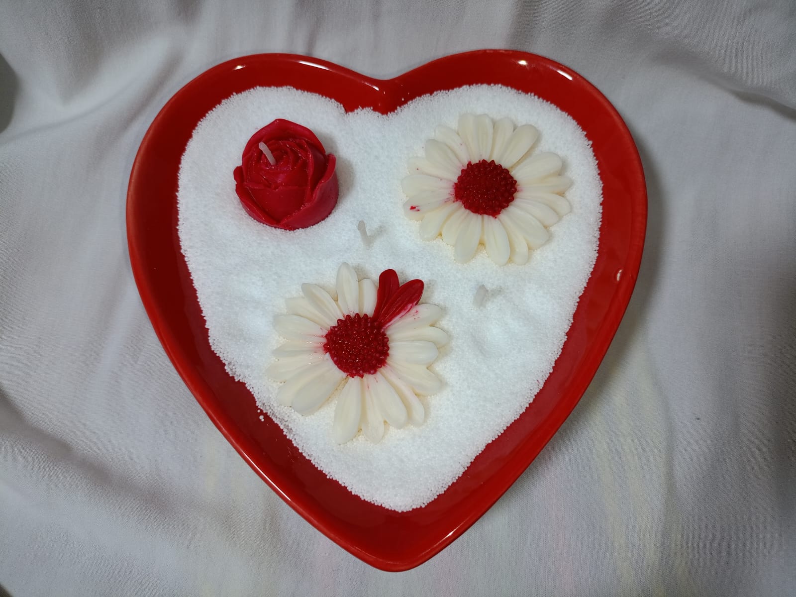 Molde Corazón, adornos flores en cera.💝 