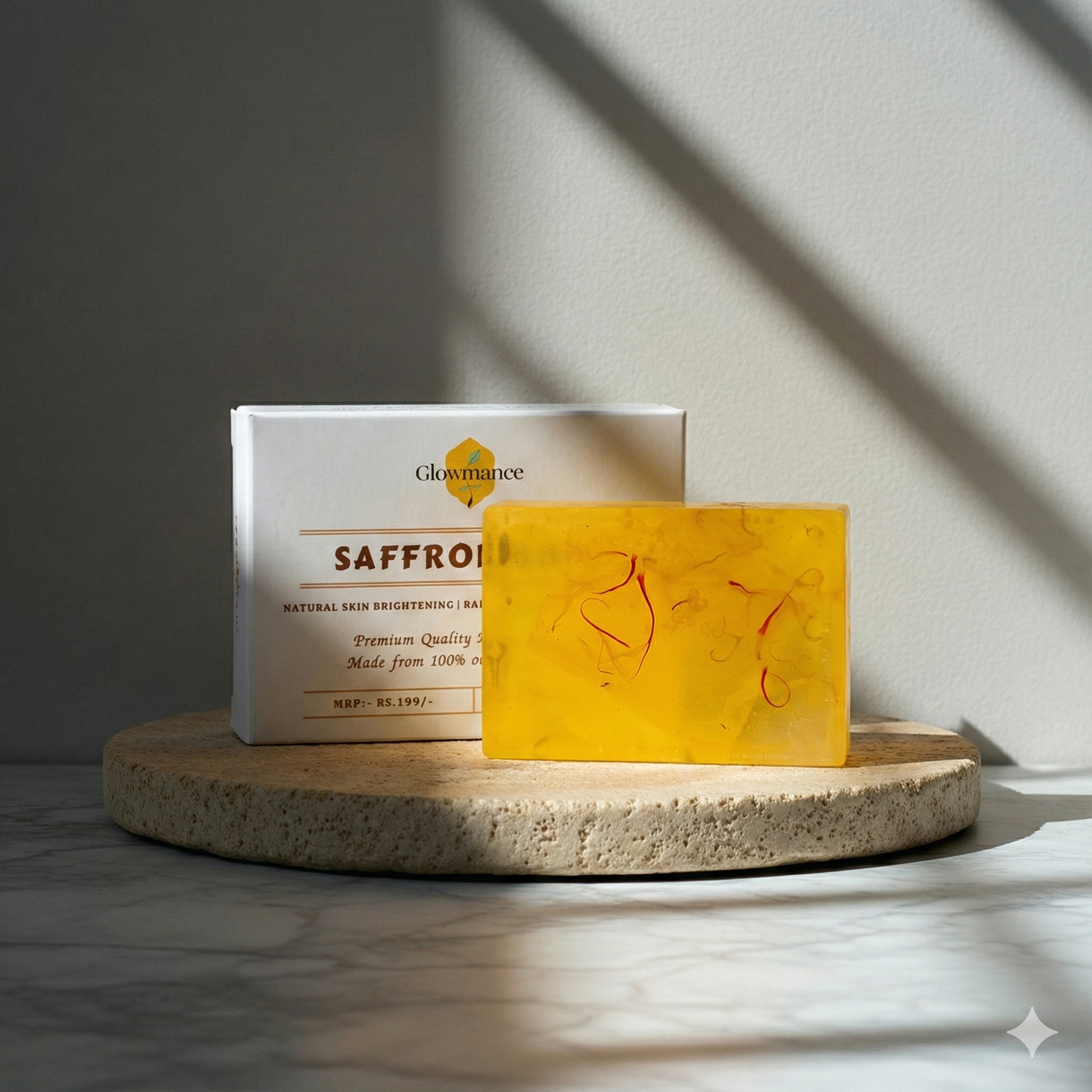 Premium Saffron Soap – 100 gm | Bright, Clear & Golden Glow Skin