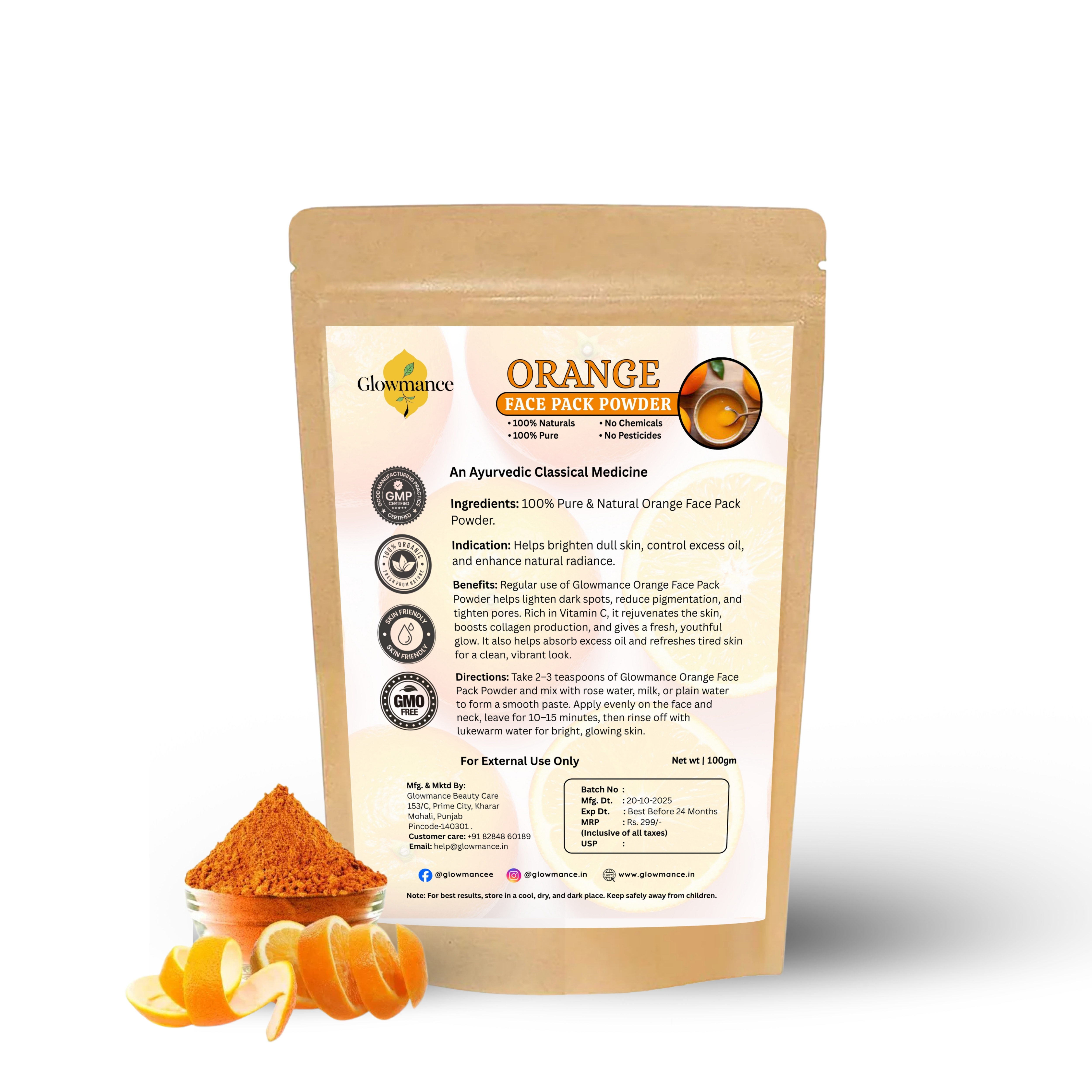 Orange-Peel Face Pack Powder