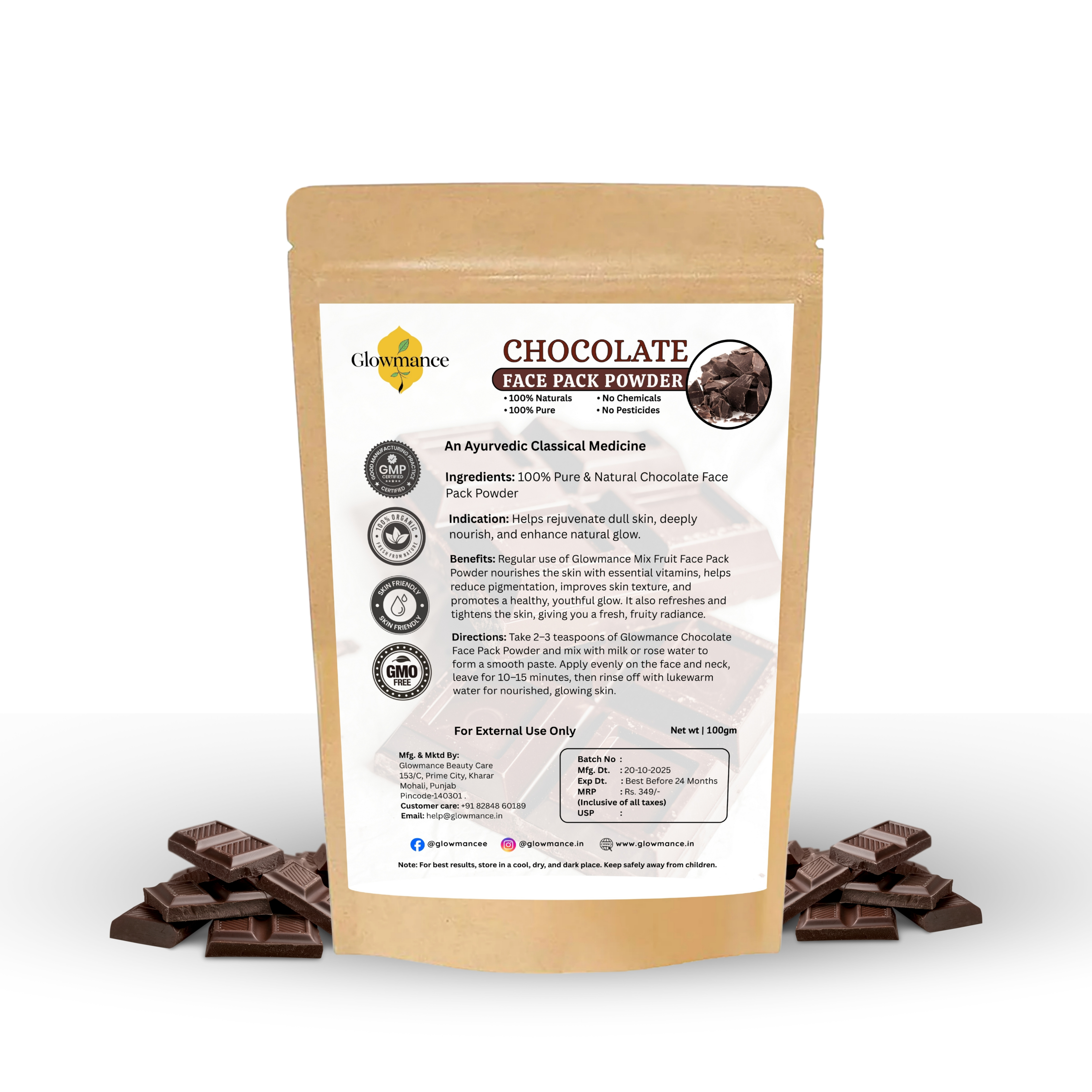 Chocolate Face Pack Powder-100g