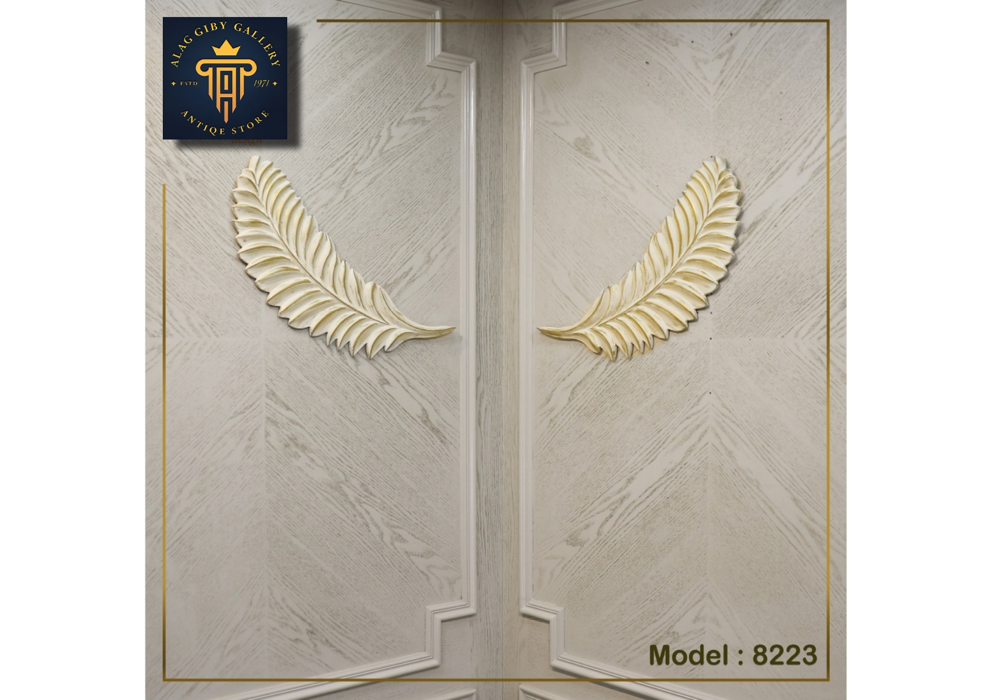 Decorative Wall Panels with Feather Motif