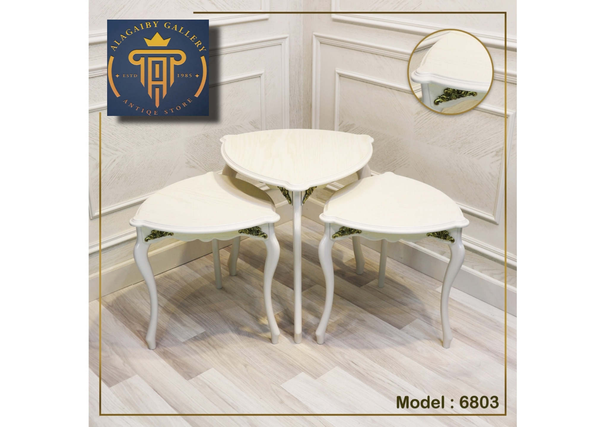 Elegant black / gold / colorfuls Nesting Tables Set