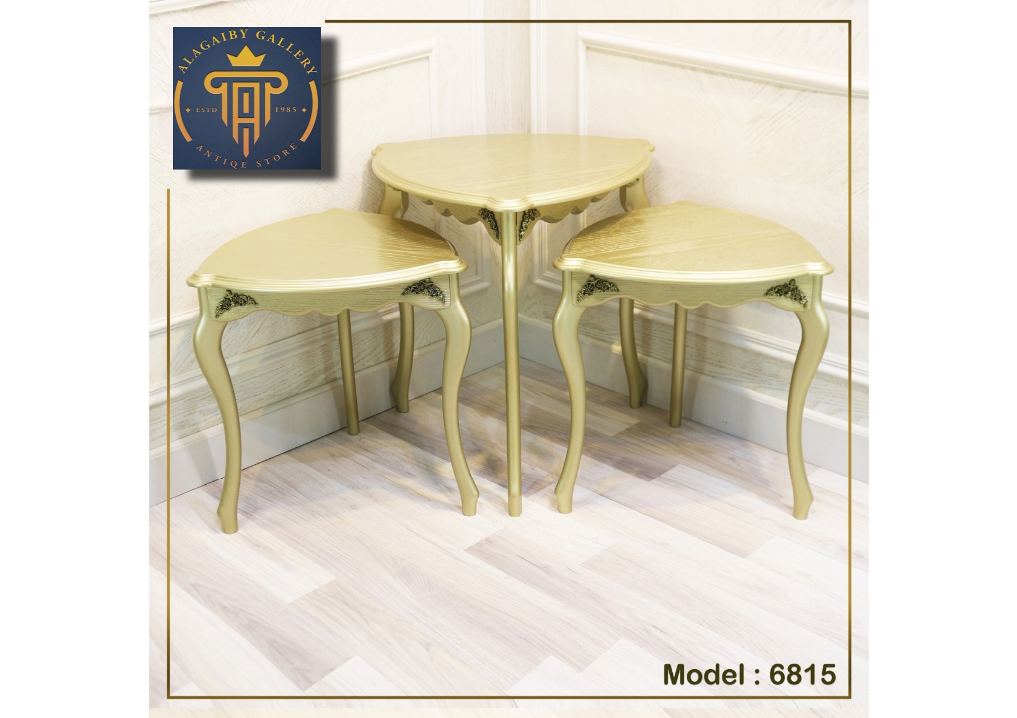 Elegant black / gold / colorfuls Nesting Tables Set