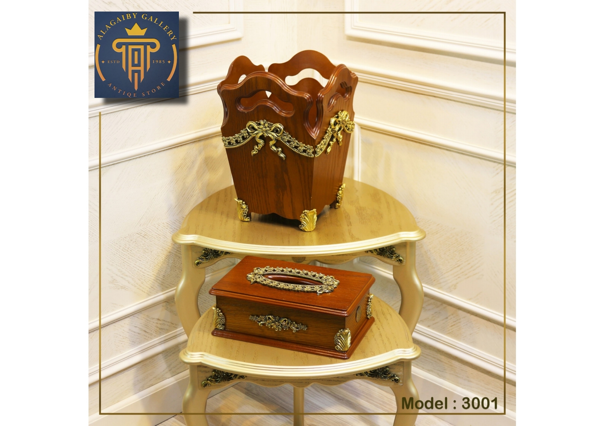 Luxury wooden decorative box for garbage and wipes