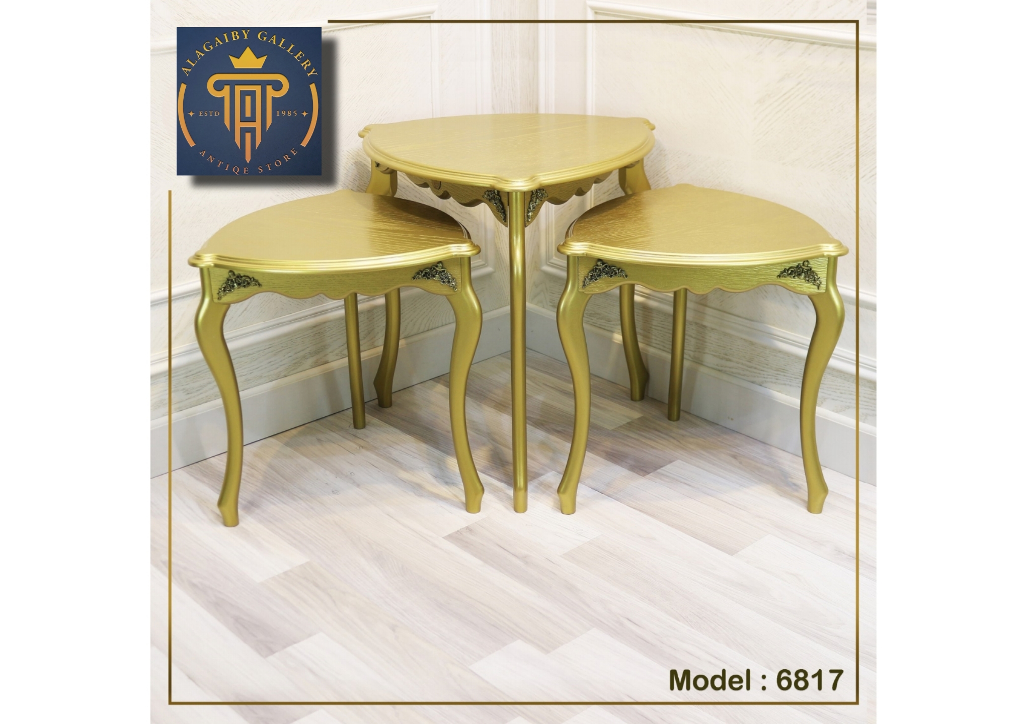 Elegant black / gold / colorfuls Nesting Tables Set