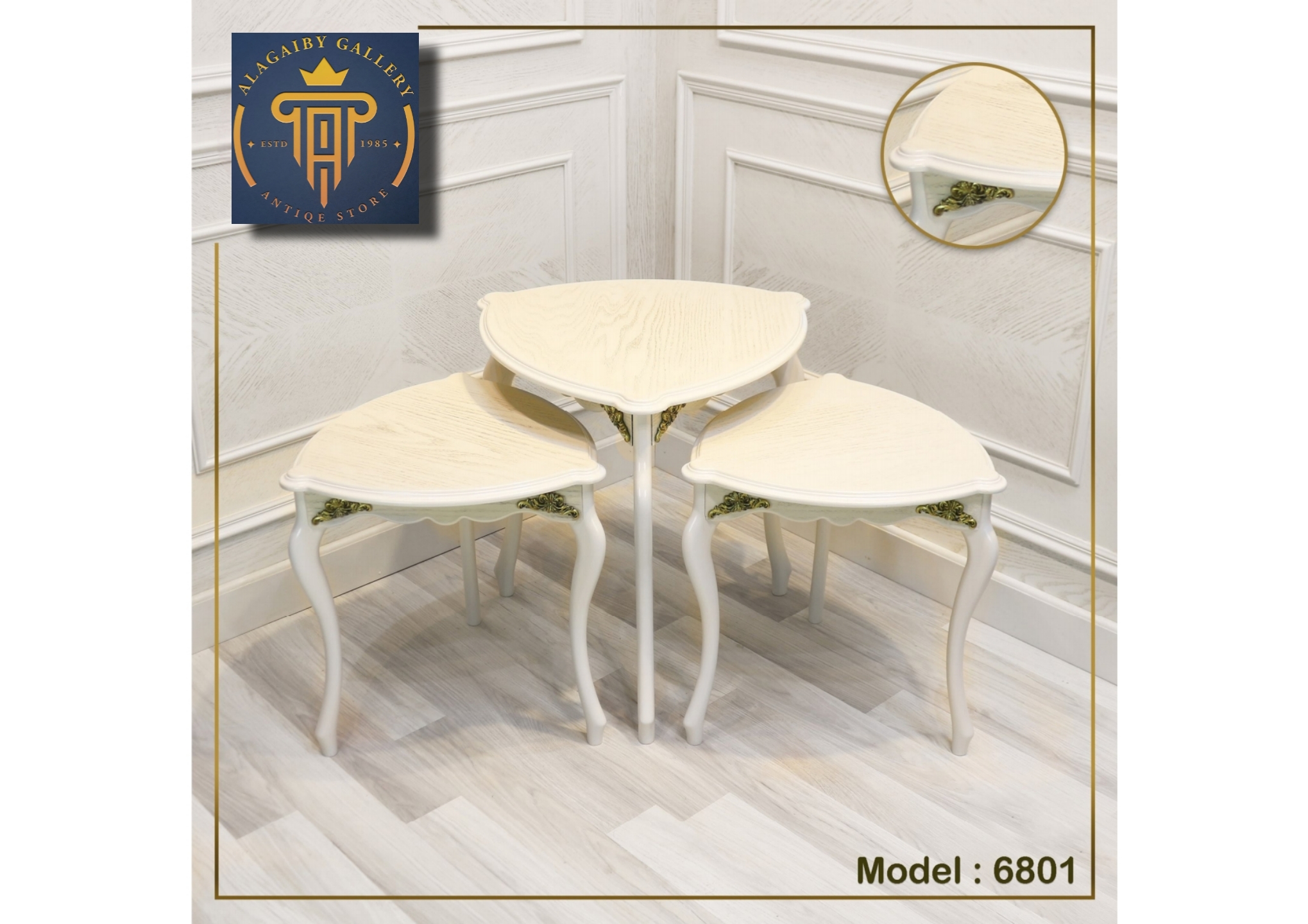 Elegant black / gold / colorfuls Nesting Tables Set