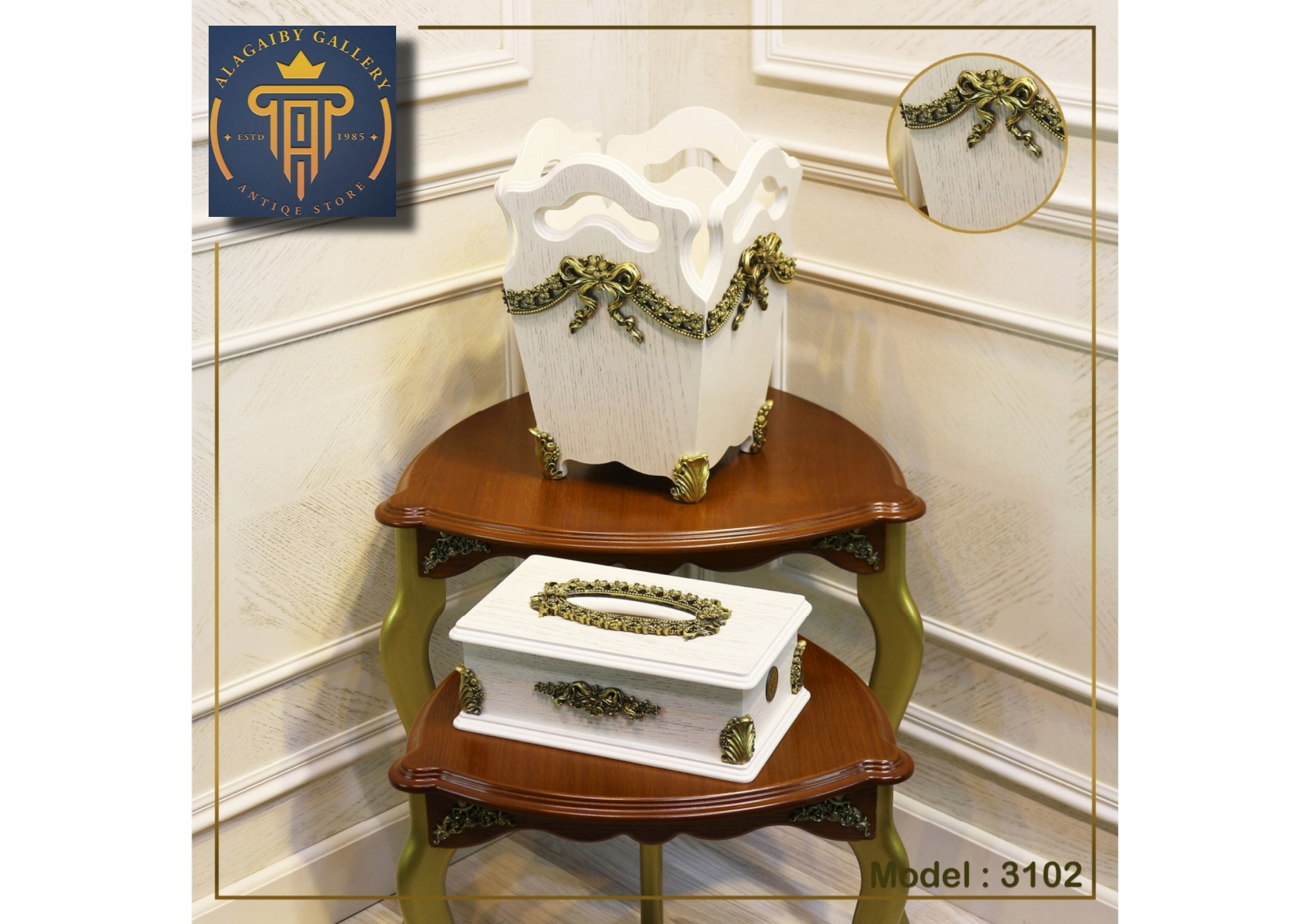 Luxury wooden decorative box for garbage and wipes