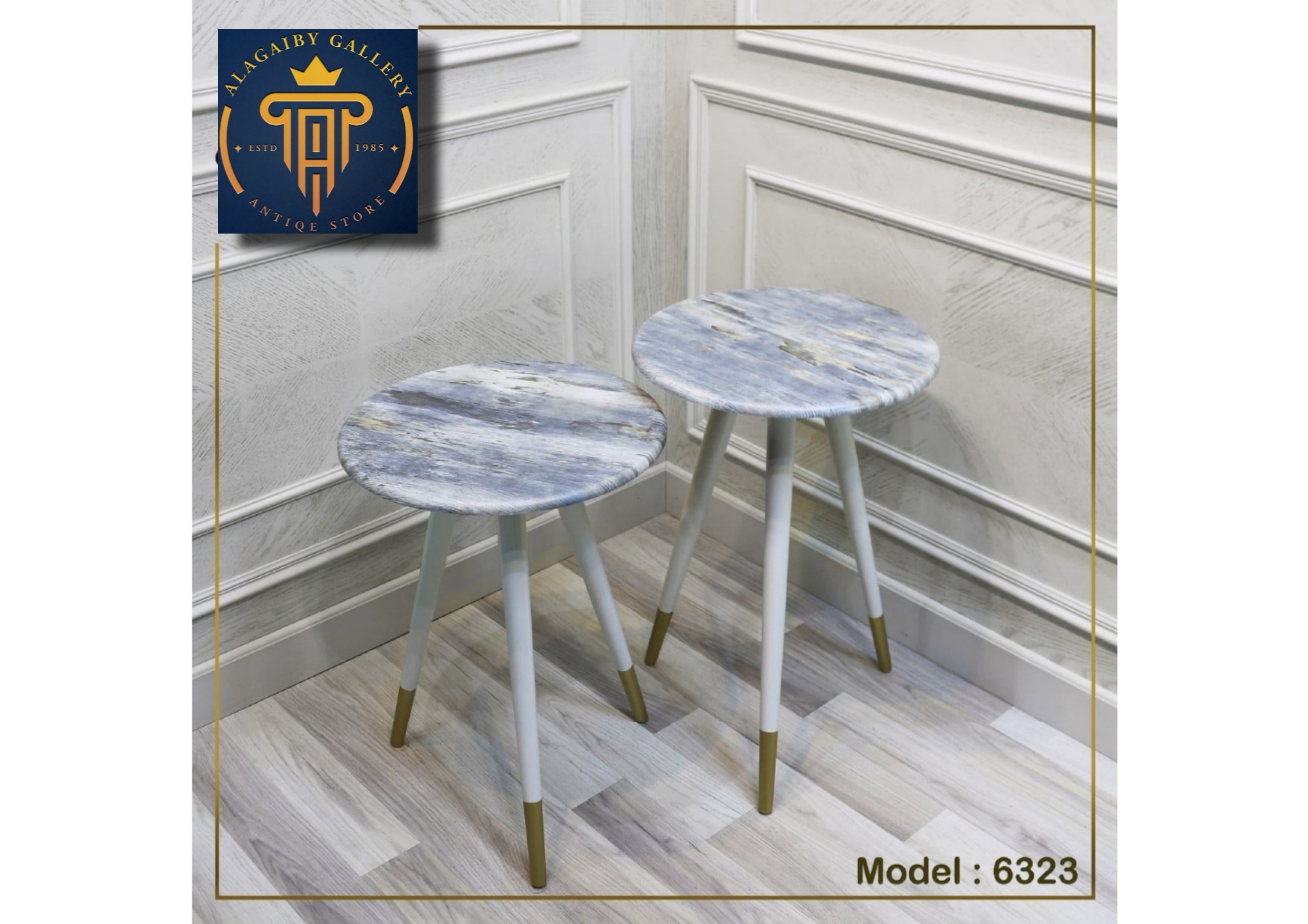 Set of round side tables