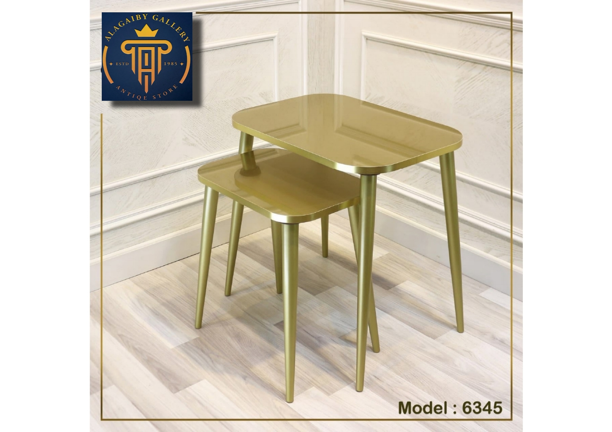 Set of Modern Gold Accent Side Tables