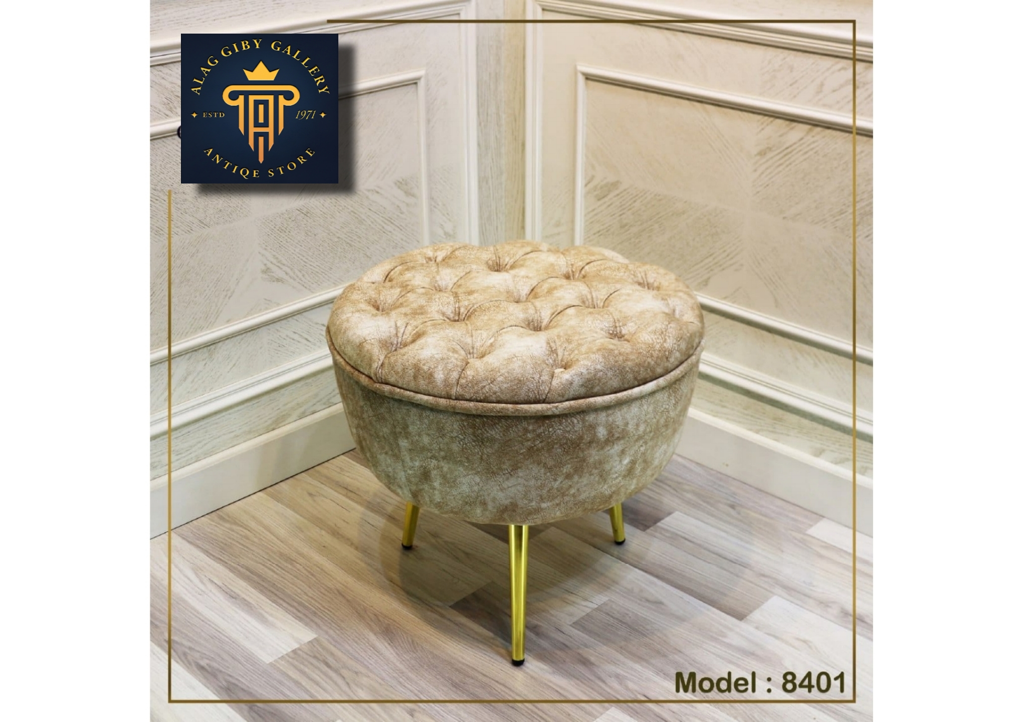 Tufted Velvet Ottoman