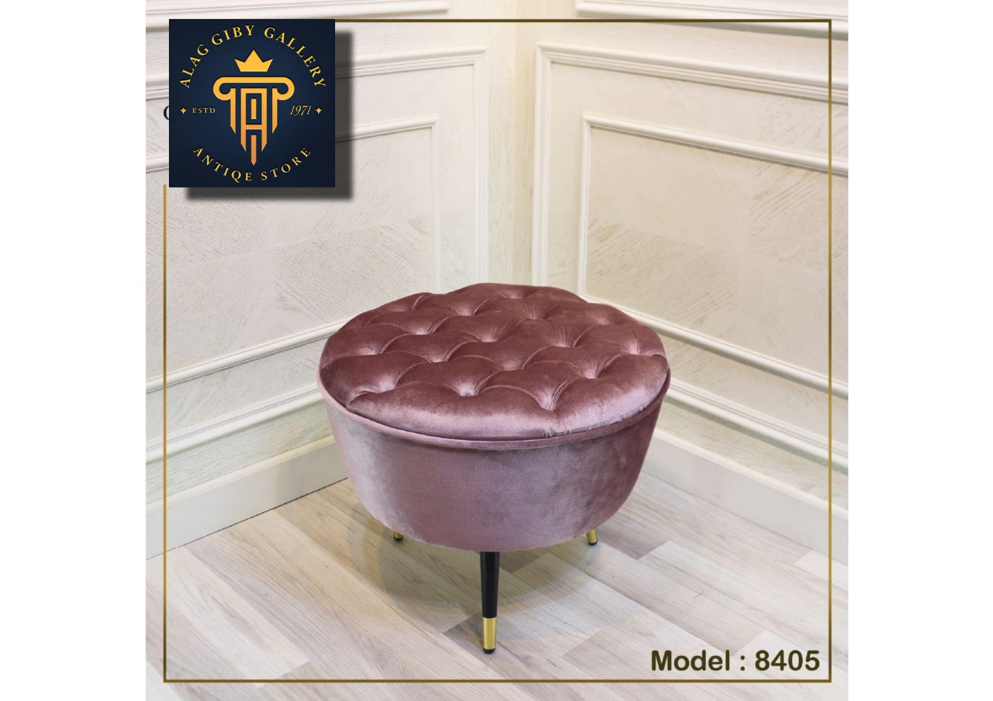 Velvet Tufted Ottoman