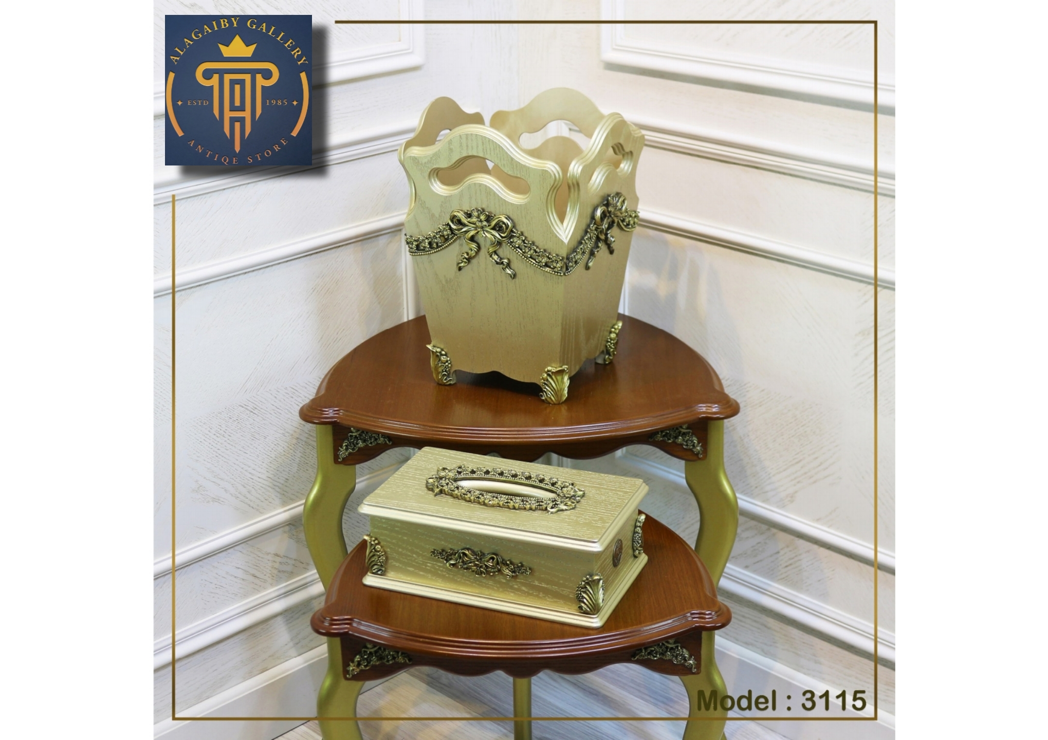 Luxury wooden decorative box for garbage and wipes